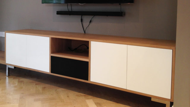 AV furniture - Contemporary oak white AV unit - AV Soul